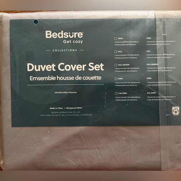 NEW Bedsure TWIN Duvet Cover Set - Med. Gray - Picture 2 of 5